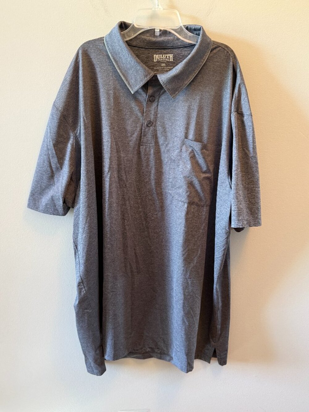 Duluth Trading Co. Gray Polo Shirt Men's 2XL Short Sleeve Performance Polo